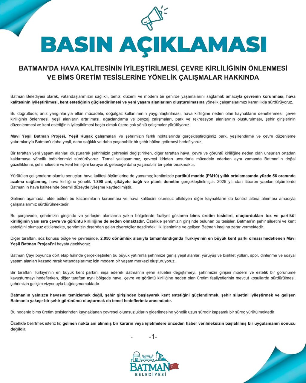 BASIN AÇIKLAMASI
