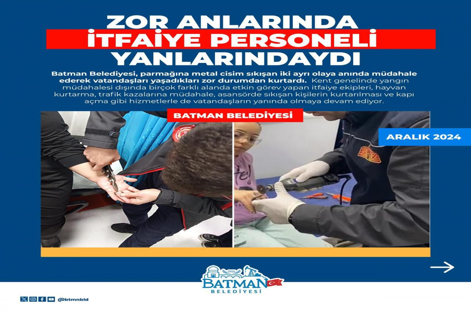 ZOR ANLARINDA İTFAİYE PERSONELİ YANLARINDAYDI
