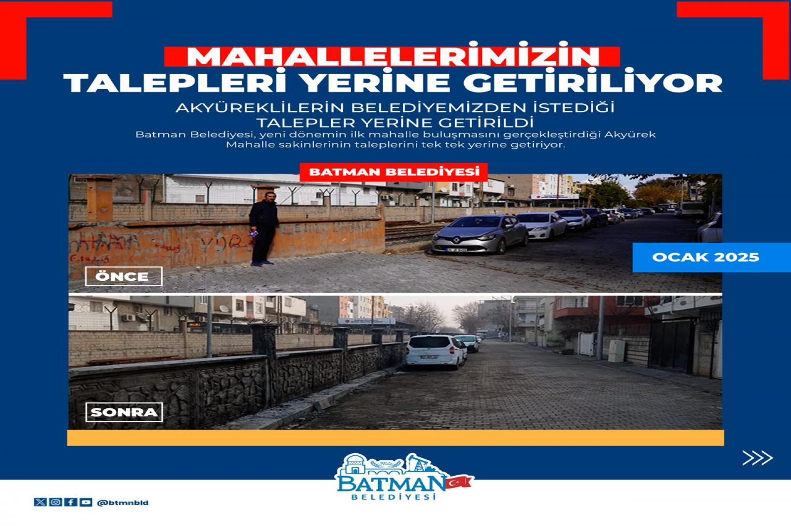 MAHALLELERİMİZİN TALEPLERİ YERİNE GETİRİLİYOR