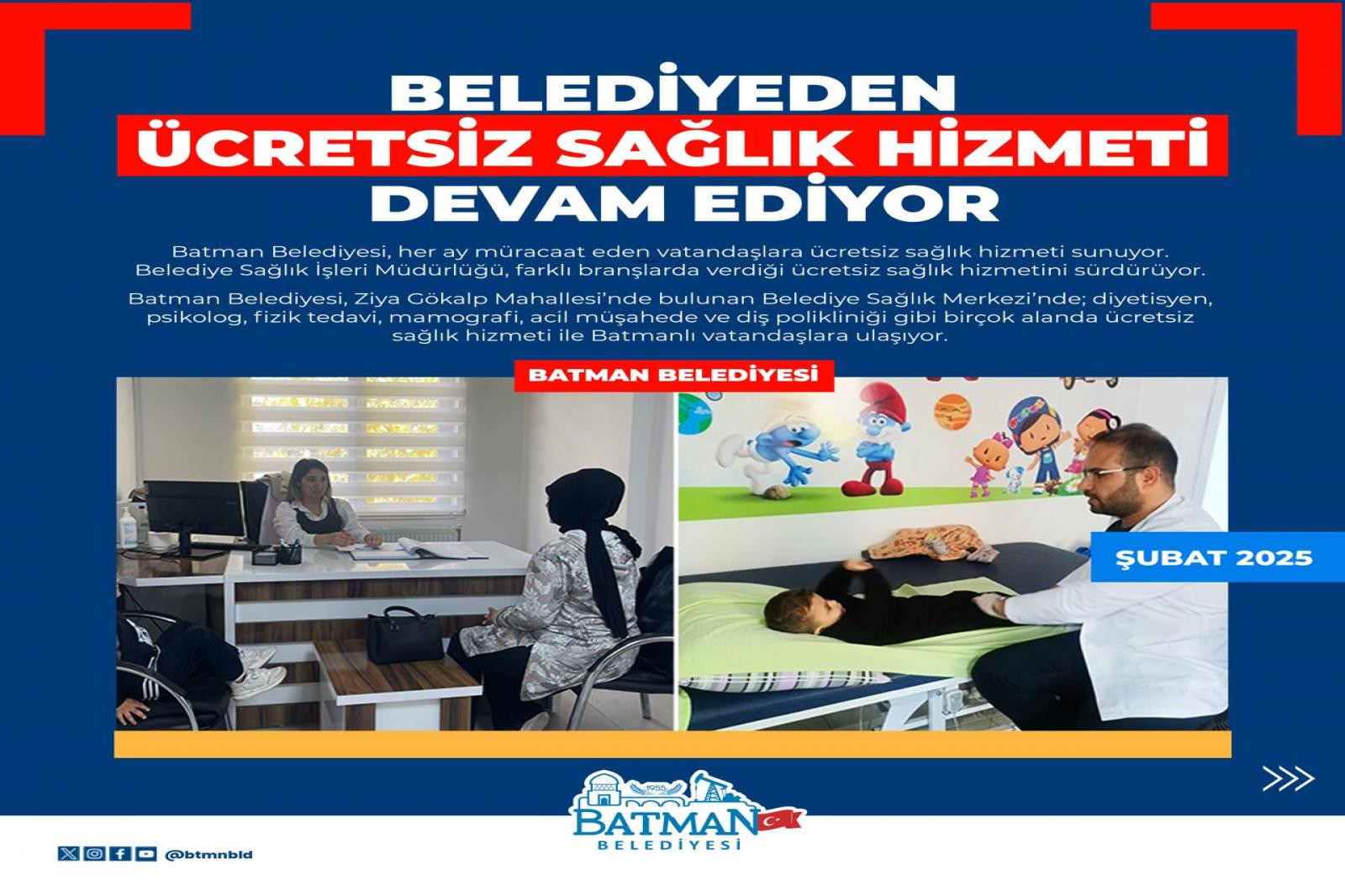 BELEDİYEDEN ÜCRETSİZ SAĞLIK HİZMETİ DEVAM EDİYOR