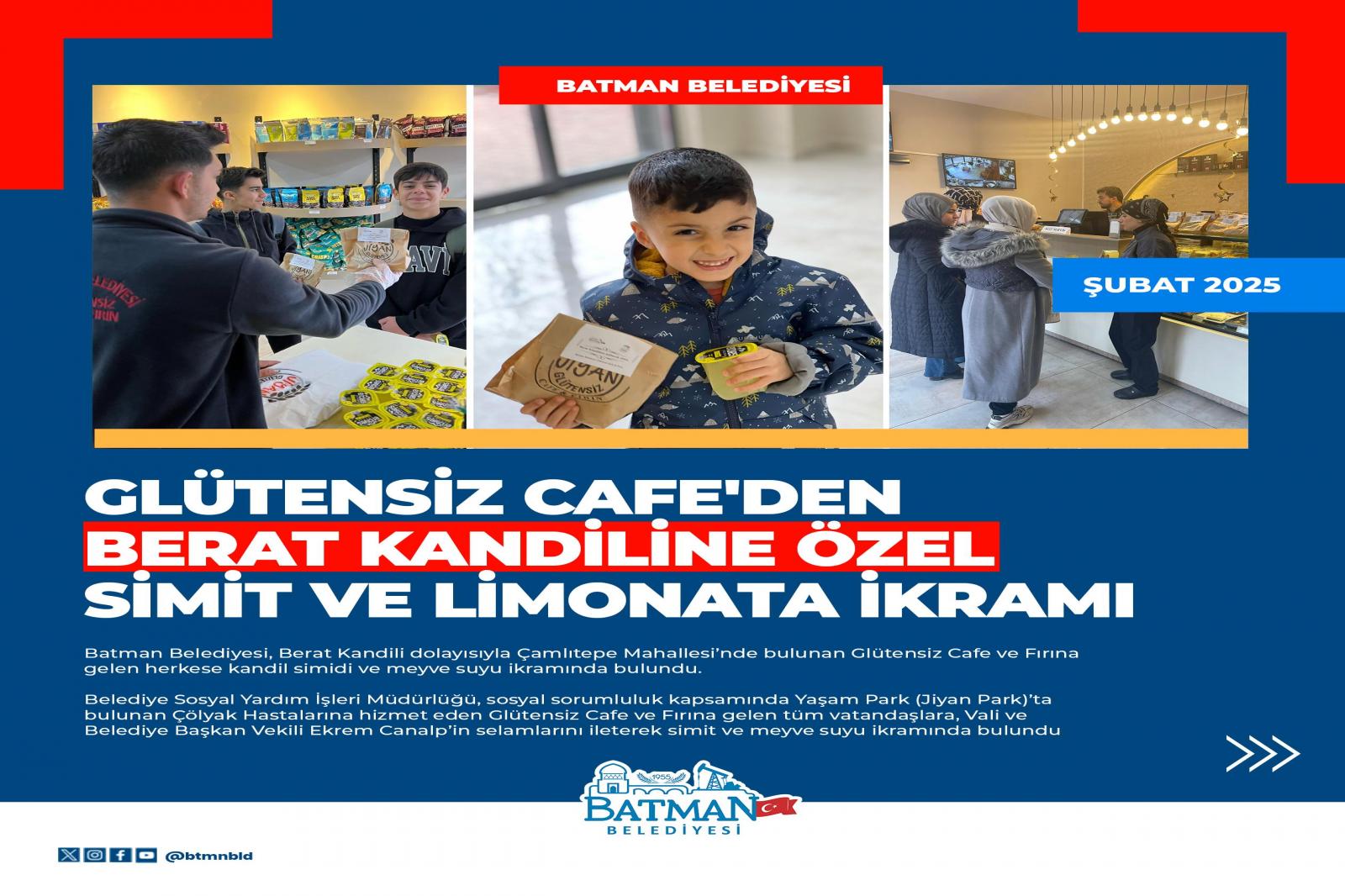  GLÜTENSİZ CAFE’DEN BERAT KANDİLİNE ÖZEL SİMİT VE LİMONATA İKRAMI