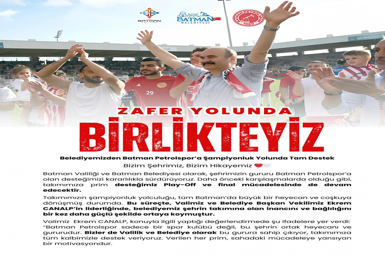 Belediyemizden Batman Petrolspor’a Şampiyonluk Yolunda Tam Destek